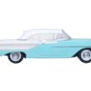 1957 Oldsmobile 88 Convertible (Top-Up) Banff Blue and Alcan White with White 1/87 (HO) Scale Diecast Model Car by Oxford Diecast