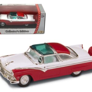 1955 Ford Crown Victoria Red and White 1/43 Diecast Model Car by Road Signature