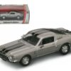 1968 Ford Mustang Shelby GT500 KR Silver with Black Stripes 1/43 Diecast Model Car by Road Signature