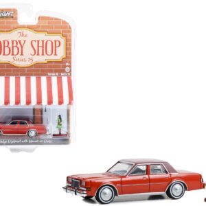 1983 Dodge Diplomat Red with Brown Top and Woman in Dress Figure “The Hobby Shop” Series 15 1/64 Diecast Model Car by Greenlight