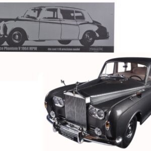 1964 Rolls Royce Phantom V MPW Gunmetal Grey LHD 1/18 Diecast Model Car  by Paragon