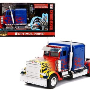 Optimus Prime Truck with Robot on Chassis from “Transformers” Movie “Hollywood Rides” Series 1/32 Diecast Model by Jada