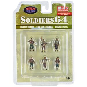 “Soldiers 64” 6 piece Diecast Set Military Figures Limited Edition to 4800 pieces Worldwide for 1/64 Scale Models by American Diorama