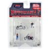 “Motomania 5” 4 piece Diecast Set (2 Figures and 2 Motorcycles) Limited Edition to 4800 pieces Worldwide for 1/64 Scale Models by American Diorama