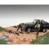 “4X4 Mechanics” 2 Piece Diecast Figure Set 2 for 1/43 Scale Models by American Diorama