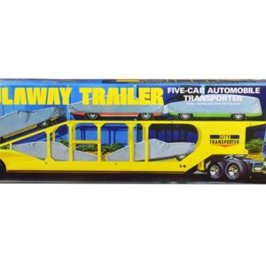 Skill 3 Model Kit Haulaway Trailer Five-Car Automobile Transporter 1/25 Scale Model by AMT