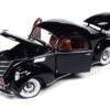 1937 Lincoln Zephyr Black with Red Interior 1/18 Diecast Model Car by Auto World