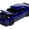 2018 Dodge Challenger SRT Demon Indigo Blue “Mecum Auctions” Limited Edition to 2496 pieces Worldwide “Premium” Series 1/64 Diecast Model Car by Auto World