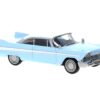 1958 Plymouth Fury Light Blue with White Top 1/87 (HO) Scale Model Car by Brekina