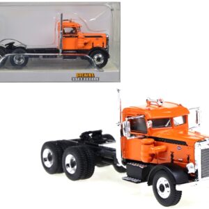 1955 Peterbilt 281 Truck Tractor Orange with Black Stripes 1/87 (HO) Scale Model Car by Brekina