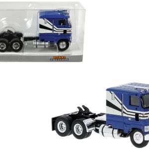 1978 Ford CLT 9000 Truck Tractor Blue with White Stripes 1/87 (HO) Scale Model Car by Brekina