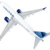 Boeing 737 MAX 8 Commercial Aircraft “United Airlines” White with Blue Tail “Gemini 200” Series 1/200 Diecast Model Airplane by GeminiJets