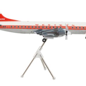 Lockheed L-188 Electra Commercial Aircraft “Western Airlines” White with Red Stripes “Gemini 200” Series 1/200 Diecast Model Airplane by GeminiJets