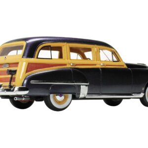 1949 Oldsmobile 88 Station Wagon Nightshade Blue with Cream and Woodgrain Sides and Red Interior Limited Edition to 240 pieces Worldwide 1/43 Model Car by Goldvarg Collection