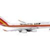 Boeing 747-400F Commercial Aircraft with Flaps Down “Kalitta Air” White with Stripes “Mask” Livery 1/400 Diecast Model Airplane by GeminiJets