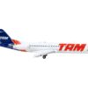 Fokker F100 Commercial Aircraft “TAM Linhas Aereas” White with Blue Tail 1/400 Diecast Model Airplane by GeminiJets