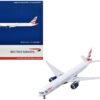 Boeing 777-300ER Commercial Aircraft “British Airways” (G-STBH) White with Striped Tail 1/400 Diecast Model Airplane by GeminiJets