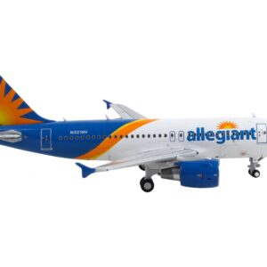 Airbus A319 Commercial Aircraft “Allegiant Air” White and Blue with Graphics 1/400 Diecast Model Airplane by GeminiJets