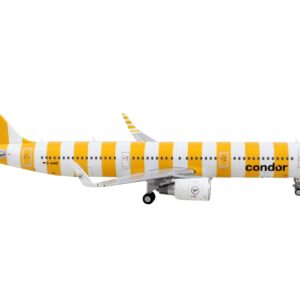 Airbus A321 Commercial Aircraft “Condor Airlines” White and Yellow Stripes 1/400 Diecast Model Airplane by GeminiJets