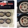 7-Spoke Custom Wheel & Tire Set of 4 pieces from “1989 Ford Mustang 5.0 LX” 1/18 by GMP