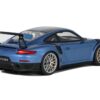 2021 Porsche 911 (991.2) GT2 RS Blue Metallic with Black Stripes 1/18 Model Car by GT Spirit