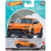 Lamborghini Urus Orange Metallic with Graphics “Auto Strasse” Series Diecast Model Car by Hot Wheels