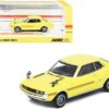 Toyota Celica 1600GT (TA22) RHD (Right Hand Drive) Yellow with Red Stripes 1/64 Diecast Model Car by Inno Models