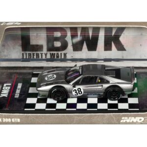 LBWK (Liberty Walk) 308 GTB #38 Gray Metallic 1/64 Diecast Model Car by Inno Models