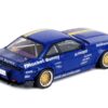 Nissan Silvia (S14) RHD (Right Hand Drive) Blue and Purple Metallic with Yellow Stripe “Tomonori Idekawa’s Rocket Bunny Boss” 1/64 Diecast Model Car by Inno Models