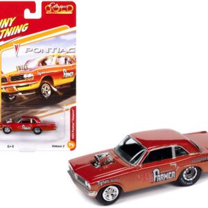 1963 Pontiac Tempest “Funny Farmer” Orange and Gold Metallic “Classic Gold Collection” 2023 Release 2 Limited Edition to 2908 pieces Worldwide 1/64 Diecast Model Car by Johnny Lightning