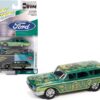 1960 Ford Country Squire “Rat Fink” Kustom Green and Teal with Graphics and Collector Tin Limited Edition to 6020 pieces Worldwide 1/64 Diecast Model Car by Johnny Lightning