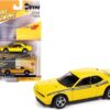 2010 Dodge Challenger R/T Detonator Yellow with Black Stripes and Collector Tin Limited Edition to 5036 pieces Worldwide 1/64 Diecast Model Car by Johnny Lightning