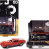 1971 Ford Mustang Mach 1 Red with Collectible Tin Display “007” (James Bond) “Diamonds Are Forever” (1971) Movie “60 Years Of Bond” 1/64 Diecast Model Car by Johnny Lightning