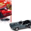 1971 Plymouth Barracuda Convertible Winchester Gray Metallic with Black Hemi Side Billboards “Class of 1971” Limited Edition to 7418 pieces Worldwide “Muscle Cars USA” Series 1/64 Diecast Model Car by Johnny Lightning