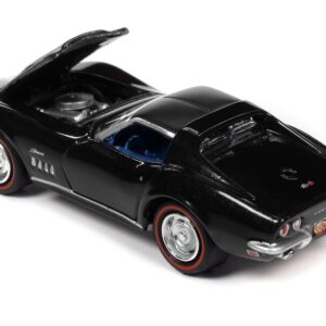 1969 Chevrolet Corvette 427 Tuxedo Black with Blue Interior “MCACN (Muscle Car and Corvette Nationals)” Limited Edition to 4212 pieces Worldwide “Muscle Cars USA” Series 1/64 Diecast Model Car by Johnny Lightning