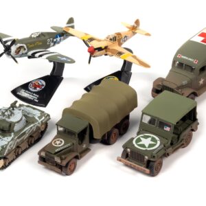 “WWII Warriors: European Theater” Military 2022 Set B of 6 pieces Release 2 Limited Edition to 2000 pieces Worldwide Diecast Model Cars by Johnny Lightning