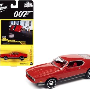 1971 Ford Mustang Mach 1 Bright Red with Black Bottom (James Bond 007) “Diamonds Are Forever” (1971) Movie “Pop Culture” Series 1/64 Diecast Model Car by Johnny Lightning