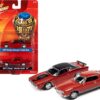 1971 Dodge Charger Super Bee Red with Black Top and 1971 Chevrolet Monte Carlo SS Cranberry Red “Class of 1971” Set of 2 Cars 1/64 Diecast Model Cars by Johnny Lightning