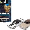 1971 Dodge Charger Super Bee White and 1971 Chevrolet Monte Carlo SS Sandalwood Brown “Class of 1971” Set of 2 Cars 1/64 Diecast Model Cars by Johnny Lightning