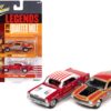 1970 Ford Maverick Red Orange and Black “Dyno” Don Nicholson and 1966 Chevrolet Nova Red and White Bill “Grumpy” Jenkins “Legends of the Quarter Mile” Series Set of 2 Cars 1/64 Diecast Model Cars by Johnny Lightning