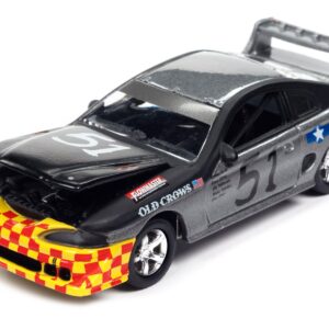 1990s Ford Mustang Race Car #51 Black and Dark Silver Metallic “Old Crows” “24 Hours of Lemons” Limited Edition to 4740 pieces Worldwide “Street Freaks” Series 1/64 Diecast Model Car by Johnny Lightning