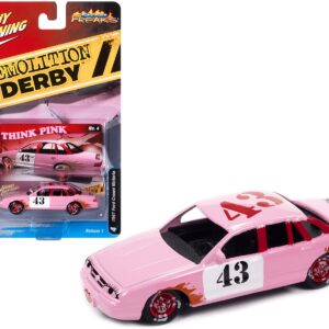 1997 Ford Crown Victoria #43 Faded Demo Derby Pink “Demolition Derby” Limited Edition to 3900 pieces Worldwide “Street Freaks” Series 1/64 Diecast Model Car by Johnny Lightning