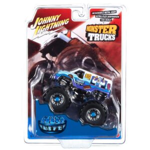 “Frost Bite” Monster Truck “I Scream You Scream” with Black Wheels “Monster Trucks” Series 1/64 Diecast Model by Johnny Lightning