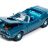 1971 Plymouth Barracuda Convertible Blue Fire Metallic with Blue Interior “Mecum Auctions” Limited Edition to 2496 pieces Worldwide “Hobby Exclusive” Series 1/64 Diecast Model Car by Johnny Lightning