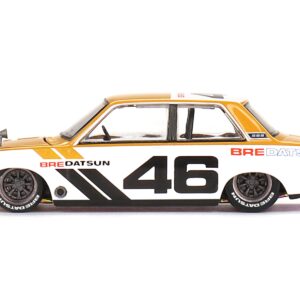 Datsun 510 Street “BRE510 V3” RHD (Right Hand Drive) #46 Gold and White (Designed by Jun Imai) “Kaido House” Special 1/64 Diecast Model Car by True Scale Miniatures