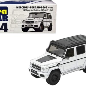 Mercedes Benz AMG G63 White with Black Top 1st Special Edition 1/64 Diecast Model Car by Era Car