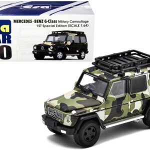 Mercedes Benz G-Class with Roof Rack Military Camouflage 1ST Special Edition 1/64 Diecast Model Car by Era Car