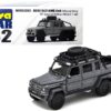 Mercedes Benz G63 AMG 6×6 Pickup Truck with Roof Rack Offroad Gray “1st Special Edition” 1/64 Diecast Model Car by Era Car