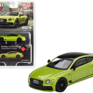 Bentley Continental GT Limited Edition by Mulliner Green Metallic with Black Top Limited Edition to 1800 pieces Worldwide 1/64 Diecast Model Car by True Scale Miniatures