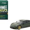 Porsche Taycan Turbo S Midnight Green Metallic with Black Top and Gold Wheels “Shmee150 Collection” “Collaboration Model” 1/64 Diecast Model Car by True Scale Miniatures & Tarmac Works